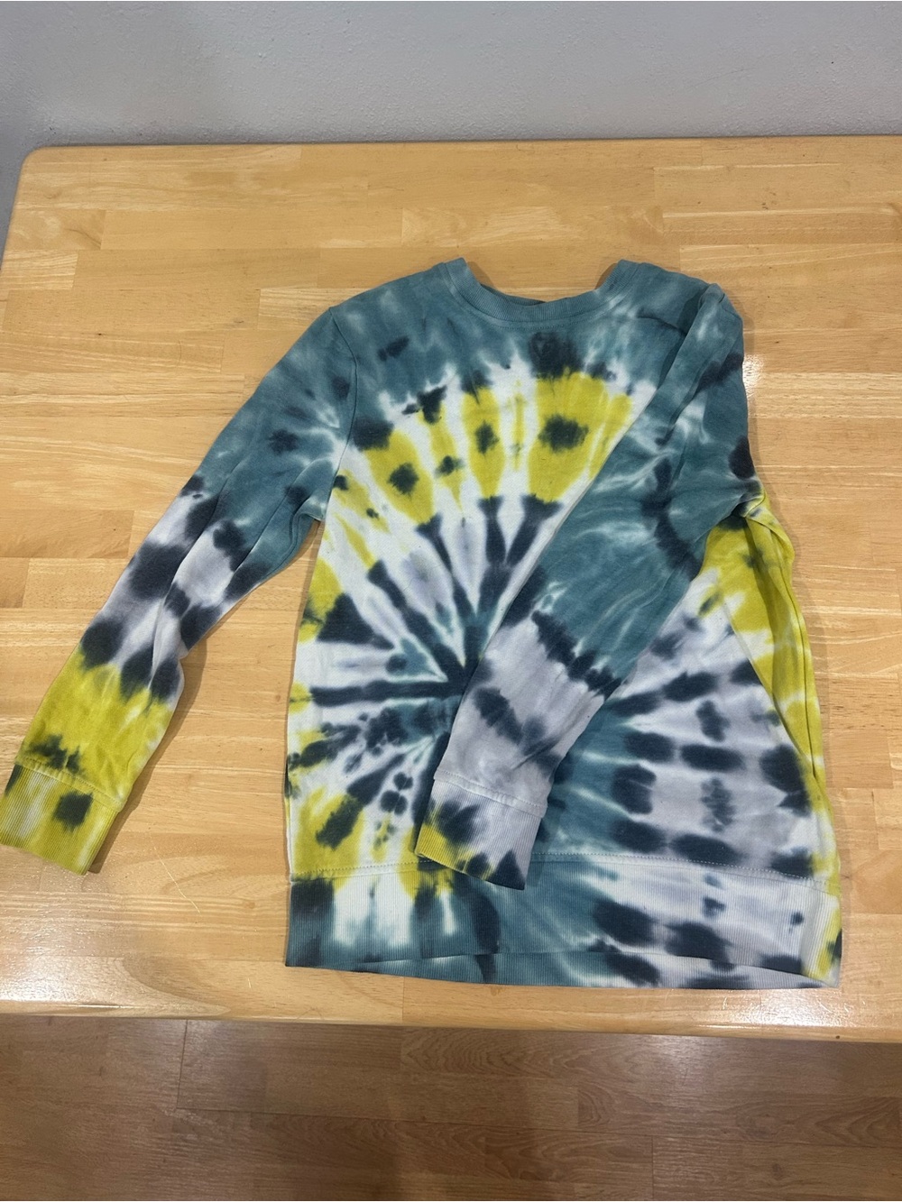 art class Tie-Dye Long Sleeve Shirt - Teal, Yellow, Black, White